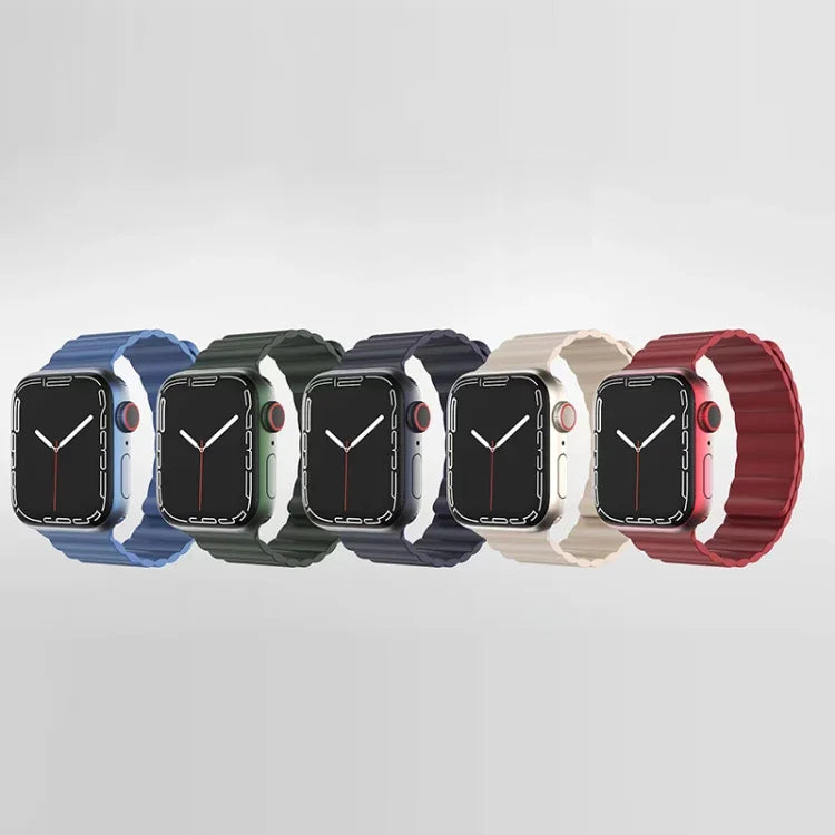 ミューチュアル リキッドシリコン 磁気ストラップ 時計バンド、Apple Watch シリーズ 7 41mm / 6&SE&5&4 40mm / 3&2&1 38mm、7 45mm / 6&SE&5&4 44mm / 3&2&1 42mm 用