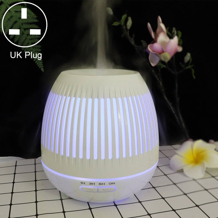 400ml 透かし彫り LED加湿器 木目調 空気清浄機 アロママシン カラフルLEDライト付き EUプラグ UKプラグ USプラグ