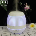 400ml 透かし彫り LED加湿器 木目調 空気清浄機 アロママシン カラフルLEDライト付き EUプラグ UKプラグ USプラグ