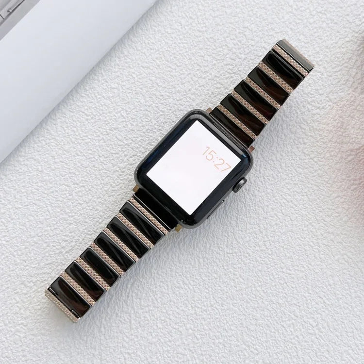 セラミック ワンビーズ スチール ストラップ 時計バンド、Apple Watch シリーズ 7 41mm / 6&SE&5&4 40mm / 3&2&1 38mm、7 45mm / 6&SE&5&4 44mm / 3&2&1 42mm 用