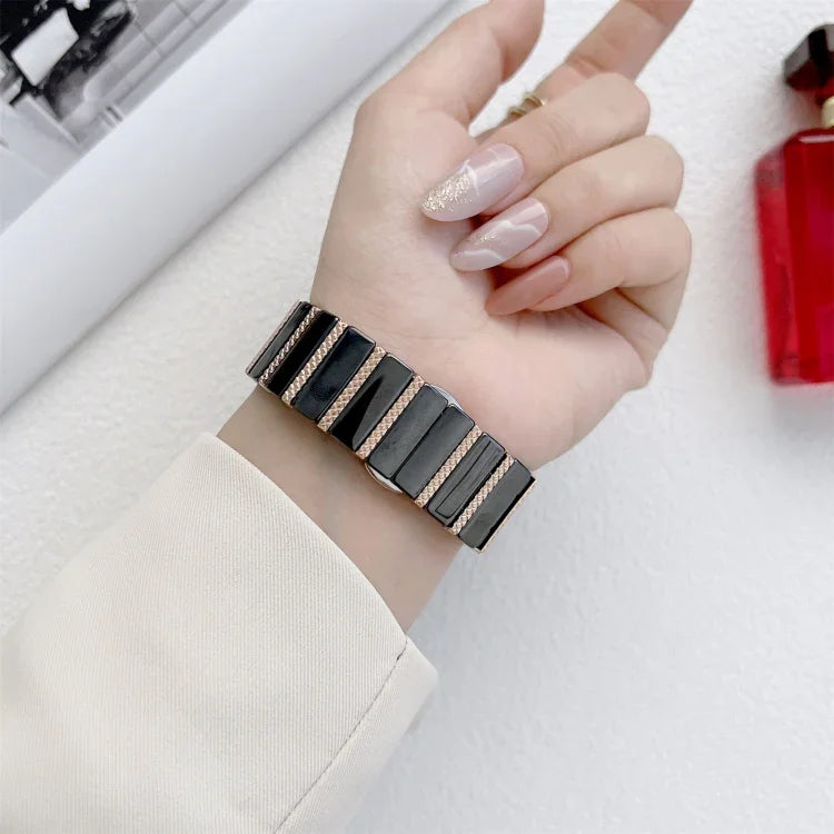 セラミック ワンビーズ スチール ストラップ 時計バンド、Apple Watch シリーズ 7 41mm / 6&SE&5&4 40mm / 3&2&1 38mm、7 45mm / 6&SE&5&4 44mm / 3&2&1 42mm 用