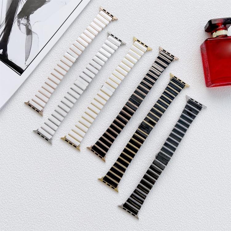 セラミック ワンビーズ スチール ストラップ 時計バンド、Apple Watch シリーズ 7 41mm / 6&SE&5&4 40mm / 3&2&1 38mm、7 45mm / 6&SE&5&4 44mm / 3&2&1 42mm 用