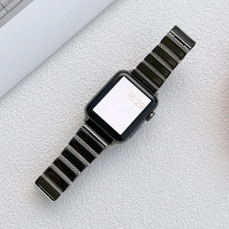 セラミック ワンビーズ スチール ストラップ 時計バンド、Apple Watch シリーズ 7 41mm / 6&SE&5&4 40mm / 3&2&1 38mm、7 45mm / 6&SE&5&4 44mm / 3&2&1 42mm 用