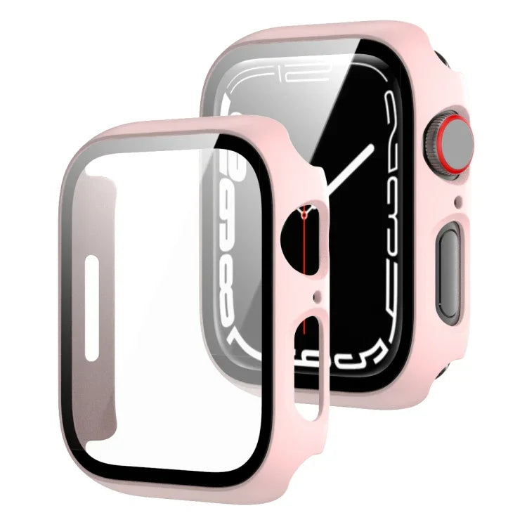 2-in-1 PCフレーム + 強化ガラス プロテクターケース、Apple Watch シリーズ 9 / 8 / 7 41mm 用、Apple Watch シリーズ 8 / 7 45mm 用