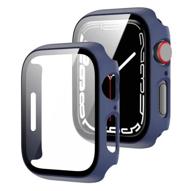 2-in-1 PCフレーム + 強化ガラス プロテクターケース、Apple Watch シリーズ 9 / 8 / 7 41mm 用、Apple Watch シリーズ 8 / 7 45mm 用
