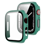 2-in-1 PCフレーム + 強化ガラス プロテクターケース、Apple Watch シリーズ 9 / 8 / 7 41mm 用、Apple Watch シリーズ 8 / 7 45mm 用