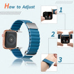 Magnetic Leather Strap Watchband For Apple Watch Series, 7 41mm / 6&SE&5&4 40mm / 3&2&1 38mm, 7 45mm / 6&SE&5&4 44mm / 3&2&1 42mm
