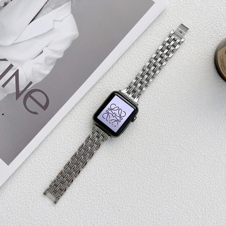 Apple Watchシリーズ用ファイブバーツライプステンレススチールストラップバンド、7 41mm / 6&SE&5&4 40mm / 3&2&1 38mm、7 45mm / 6&SE&5&4 44mm / 3&2&1 42mm