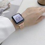 Apple Watchシリーズ用ファイブバーツライプステンレススチールストラップバンド、7 41mm / 6&SE&5&4 40mm / 3&2&1 38mm、7 45mm / 6&SE&5&4 44mm / 3&2&1 42mm