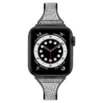 Apple Watchシリーズ用ダイヤモンド装飾レザーストラップバンド、7 41mm / 6&SE&5&4 40mm / 3&2&1 38mm、7 45mm / 6&SE&5&4 44mm / 3&2&1 42mm