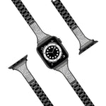 Apple Watchシリーズ用ダイヤモンド装飾レザーストラップバンド、7 41mm / 6&SE&5&4 40mm / 3&2&1 38mm、7 45mm / 6&SE&5&4 44mm / 3&2&1 42mm