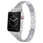 Apple Watchシリーズ用ダイヤモンド装飾レザーストラップバンド、7 41mm / 6&SE&5&4 40mm / 3&2&1 38mm、7 45mm / 6&SE&5&4 44mm / 3&2&1 42mm