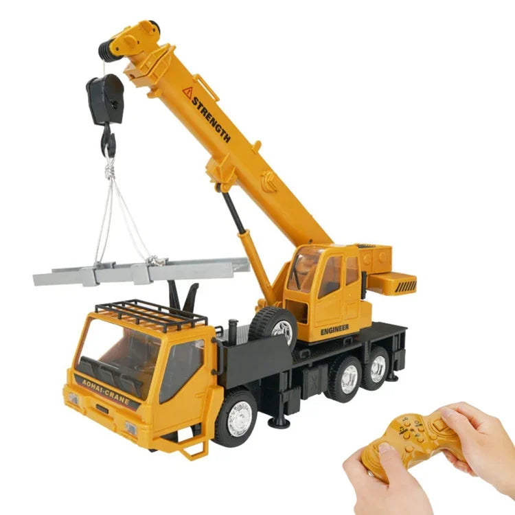 MoFun 2.4G 10チャンネル リモコン シミュレーション建設車両、クレーン、ダンプトラック、ミキサートラック