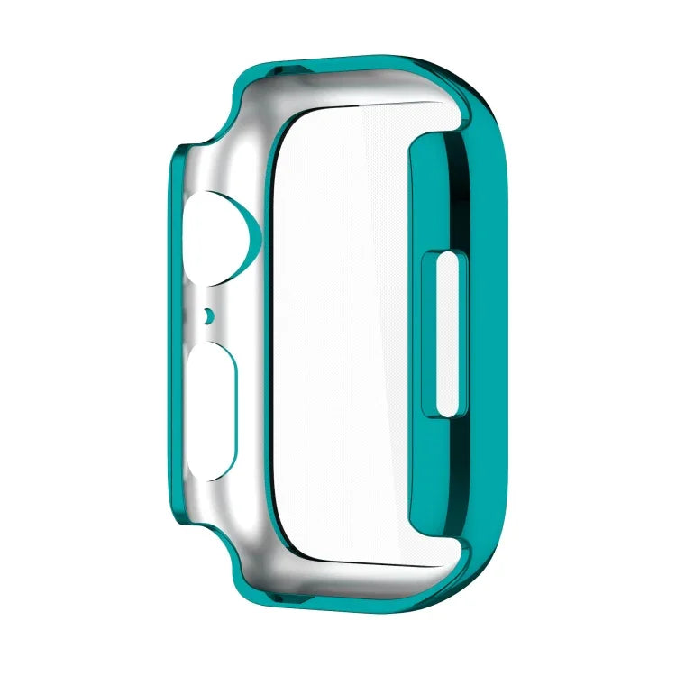 電気めっき耐衝撃PC保護ケースと強化ガラスフィルム、Apple Watchシリーズ9 / 8 / 7 41mm用、Apple Watchシリーズ9 / 8 / 7 45mm用