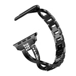 Apple Watchシリーズ用ダイヤモンド装飾ステンレススチールストラップバンド、7 41mm / 6&SE&5&4 40mm / 3&2&1 38mm、7 45mm / 6&SE&5&4 44mm / 3&2&1 42mm