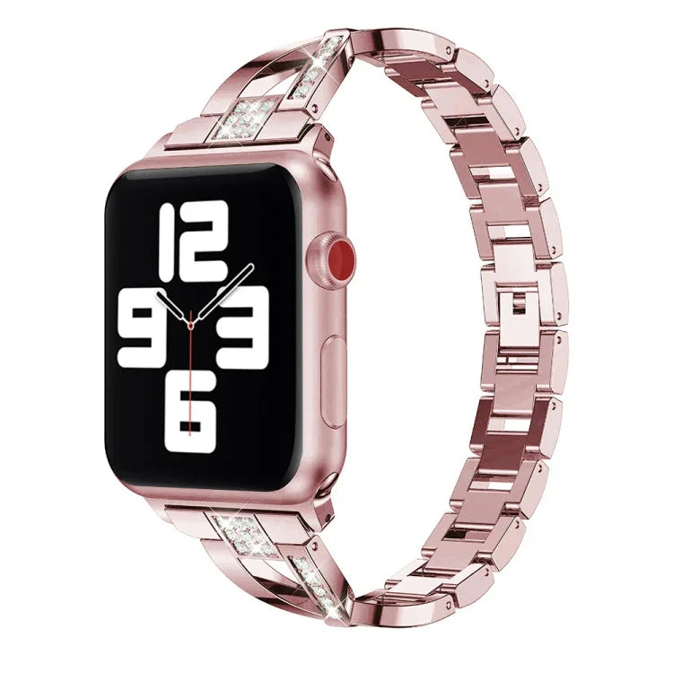Apple Watchシリーズ用ダイヤモンド装飾ステンレススチールストラップバンド、7 41mm / 6&SE&5&4 40mm / 3&2&1 38mm、7 45mm / 6&SE&5&4 44mm / 3&2&1 42mm