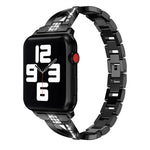 Apple Watchシリーズ用ダイヤモンド装飾ステンレススチールストラップバンド、7 41mm / 6&SE&5&4 40mm / 3&2&1 38mm、7 45mm / 6&SE&5&4 44mm / 3&2&1 42mm