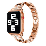 Apple Watchシリーズ用ダイヤモンド装飾ステンレススチールストラップバンド、7 41mm / 6&SE&5&4 40mm / 3&2&1 38mm、7 45mm / 6&SE&5&4 44mm / 3&2&1 42mm