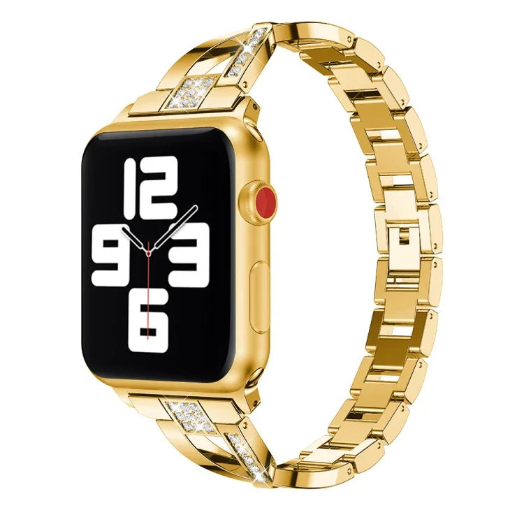 Apple Watchシリーズ用ダイヤモンド装飾ステンレススチールストラップバンド、7 41mm / 6&SE&5&4 40mm / 3&2&1 38mm、7 45mm / 6&SE&5&4 44mm / 3&2&1 42mm