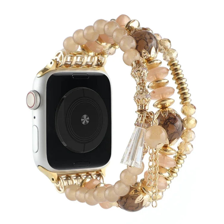 Pearl Strap Watchband For Apple Watch Series, 7 41mm / 6&SE&5&4 40mm / 3&2&1 38mm, 7 45mm / 6&SE&5&4 44mm / 3&2&1 42mm