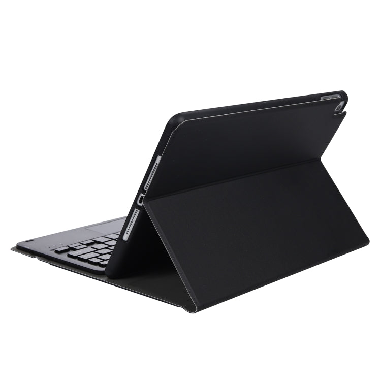 A07B-A ラムスキンテクスチャ スクエアキーキャップ Bluetoothキーボードレザーケース タッチコントロール付き iPad用 iPad 9.7 2018 & 2017 / Pro 9.7インチ / Air 2 / iPad Pro 10.5インチ / 10.2 2021 & 2020 & 2019 / Air 3対応