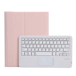 A07B-A ラムスキンテクスチャ スクエアキーキャップ Bluetoothキーボードレザーケース タッチコントロール付き iPad用 iPad 9.7 2018 & 2017 / Pro 9.7インチ / Air 2 / iPad Pro 10.5インチ / 10.2 2021 & 2020 & 2019 / Air 3対応