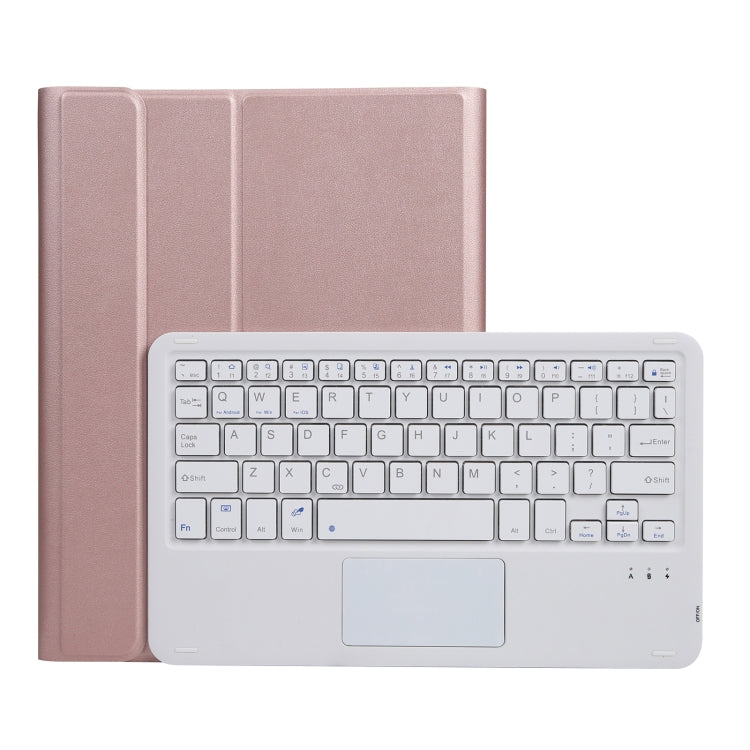 A07B-A ラムスキンテクスチャ スクエアキーキャップ Bluetoothキーボードレザーケース タッチコントロール付き iPad用 iPad 9.7 2018 & 2017 / Pro 9.7インチ / Air 2 / iPad Pro 10.5インチ / 10.2 2021 & 2020 & 2019 / Air 3対応