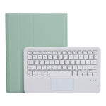 A07B-A ラムスキンテクスチャ スクエアキーキャップ Bluetoothキーボードレザーケース タッチコントロール付き iPad用 iPad 9.7 2018 & 2017 / Pro 9.7インチ / Air 2 / iPad Pro 10.5インチ / 10.2 2021 & 2020 & 2019 / Air 3対応
