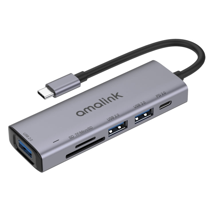 amalink 95120D Type-C / USB-C to SD/TF + 3ポートUSB + PD 3.0 多機能ハブドッキングステーション、95120D