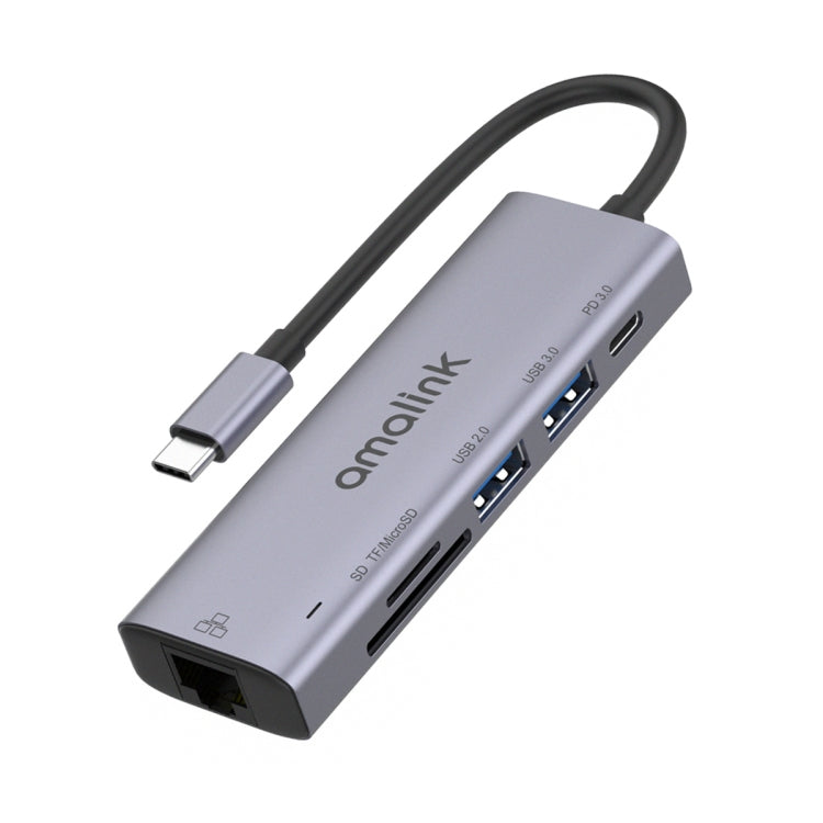 amalink 95122D Type-C / USB-C to RJ45 + 2ポートUSB + PD 3.0 多機能ハブ、95122D
