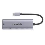 amalink 95126 Type-C / USB-C to デュアルHDMI + 2ポートUSB + PD 3.0 多機能ハブ、95126