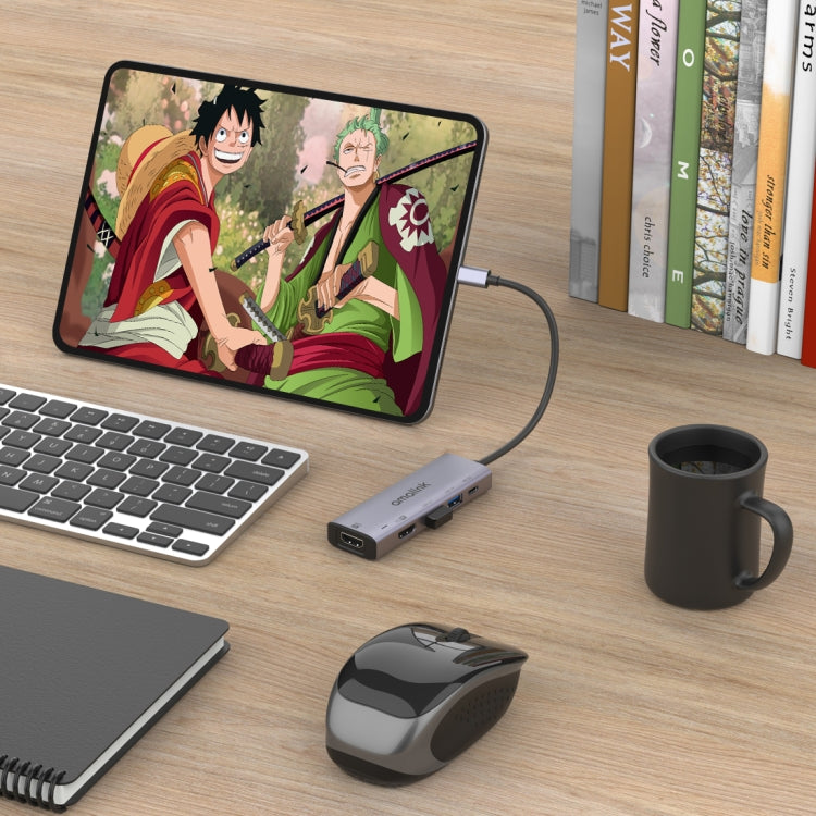 amalink 95126 Type-C / USB-C to デュアルHDMI + 2ポートUSB + PD 3.0 多機能ハブ、95126