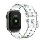 Apple Watchシリーズ用カラフル透明シリコンウォッチバンド、7 45mm / 6 & SE & 5 & 4 44mm / 3 & 2 & 1 42mm、7 41mm / 6 & SE & 5 & 4 40mm / 3 & 2 & 1 38mm