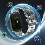 Apple Watchシリーズ用カラフル透明シリコンウォッチバンド、7 45mm / 6 & SE & 5 & 4 44mm / 3 & 2 & 1 42mm、7 41mm / 6 & SE & 5 & 4 40mm / 3 & 2 & 1 38mm