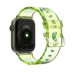 Apple Watchシリーズ用カラフル透明シリコンウォッチバンド、7 45mm / 6 & SE & 5 & 4 44mm / 3 & 2 & 1 42mm、7 41mm / 6 & SE & 5 & 4 40mm / 3 & 2 & 1 38mm