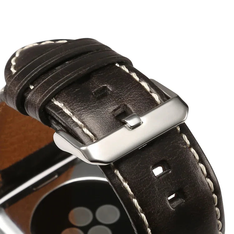 オイルワックスレトロカウハイドストラップウォッチバンド、Apple Watch Series対応、Apple Watch Series 5対応