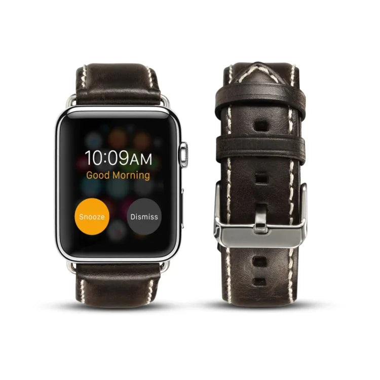 オイルワックスレトロカウハイドストラップウォッチバンド、Apple Watch Series対応、Apple Watch Series 5対応