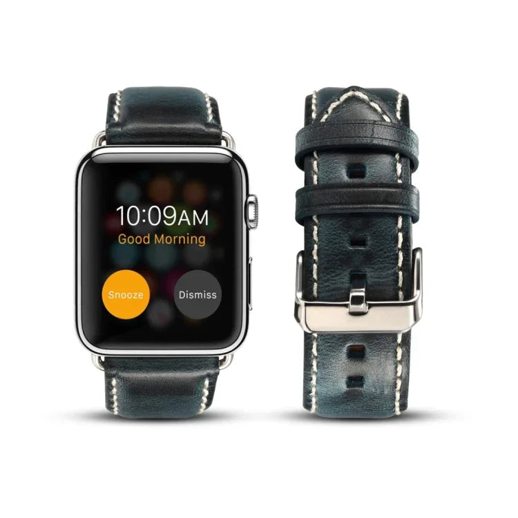 オイルワックスレトロカウハイドストラップウォッチバンド、Apple Watch Series対応、Apple Watch Series 5対応