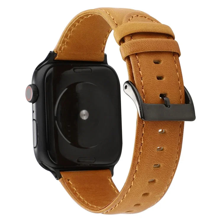 オイルワックスクレイジーホーステクスチャ本革ストラップ、Apple Watch Series対応、Apple Watch Series 5対応
