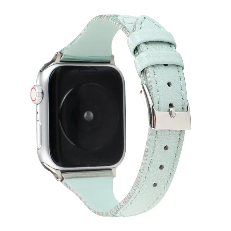 ステッチストライプ本革ストラップウォッチバンド、Apple Watch Series対応、Apple Watch Series 5対応