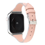 ステッチストライプ本革ストラップウォッチバンド、Apple Watch Series対応、Apple Watch Series 5対応