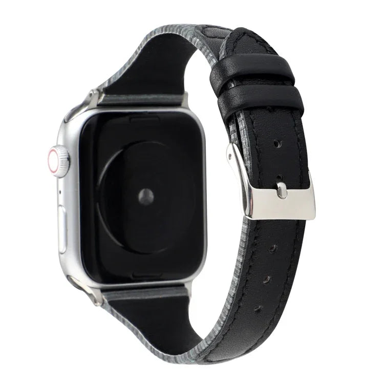 ステッチストライプ本革ストラップウォッチバンド、Apple Watch Series対応、Apple Watch Series 5対応