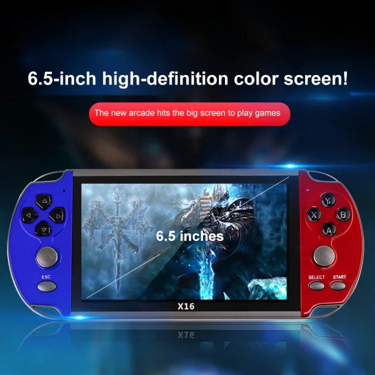 X16 6.5インチスクリーン クラシック携帯型ゲーム機 8GBメモリー付き、X16 8GB 6.5インチ