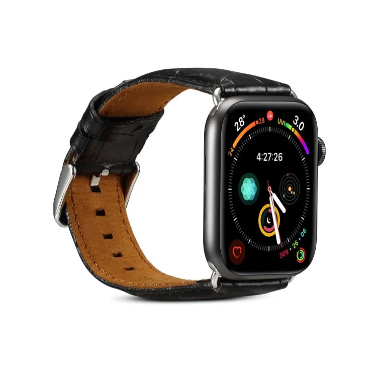 カウハイド クロコダイルテクスチャーストラップバンド、Apple Watchシリーズ用、Apple Watchシリーズ5用