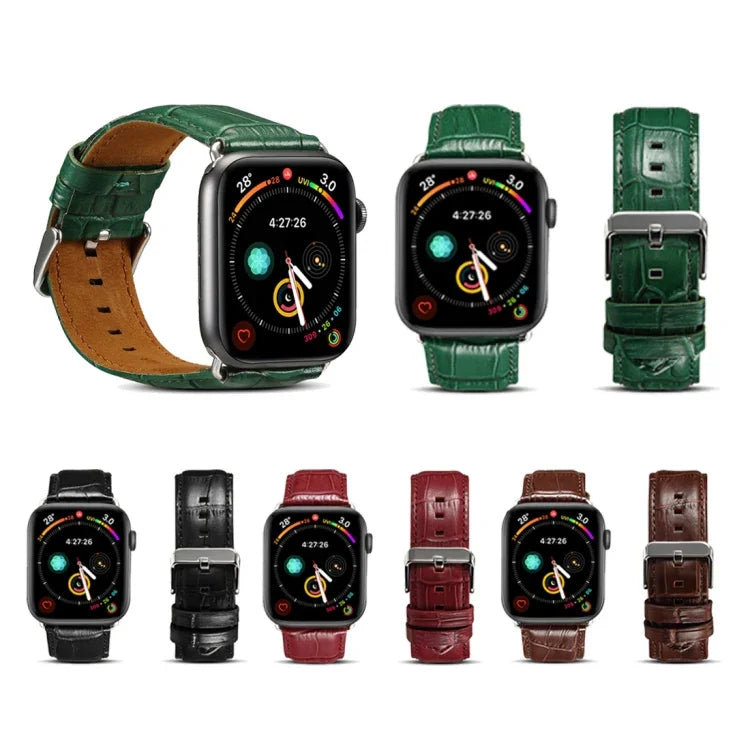 カウハイド クロコダイルテクスチャーストラップバンド、Apple Watchシリーズ用、Apple Watchシリーズ5用