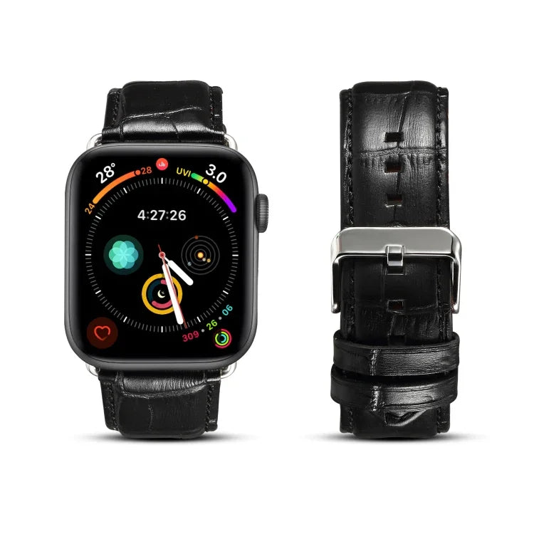 カウハイド クロコダイルテクスチャーストラップバンド、Apple Watchシリーズ用、Apple Watchシリーズ5用