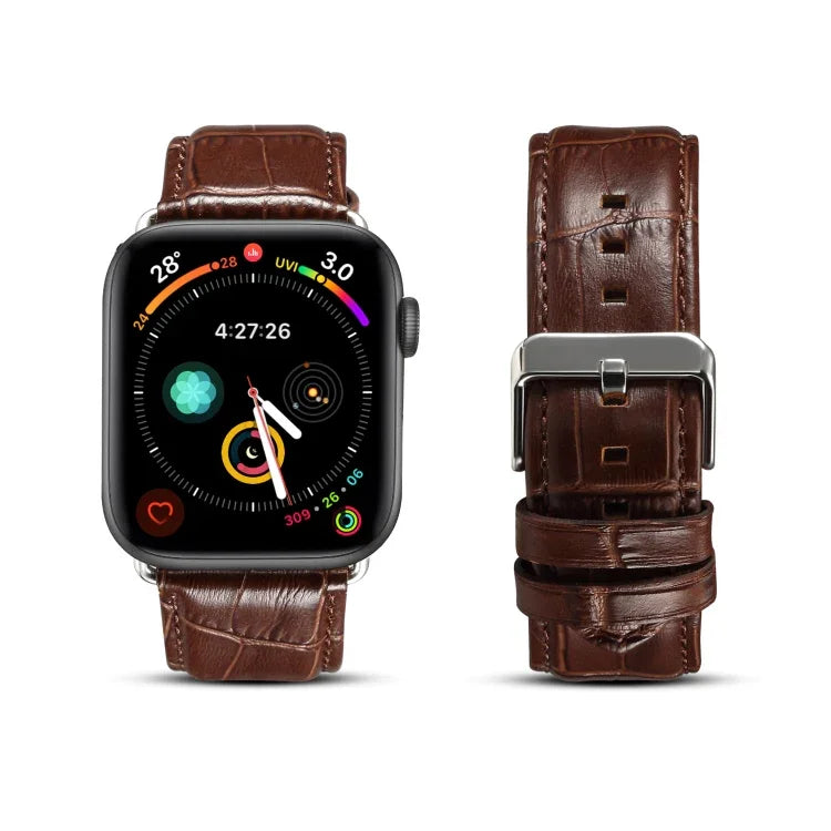 カウハイド クロコダイルテクスチャーストラップバンド、Apple Watchシリーズ用、Apple Watchシリーズ5用