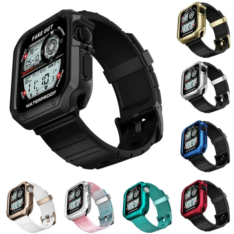 シリコンウォッチバンド＋ウォッチケースセット、Apple Watchシリーズ9 / 8 / 7 41mm用、Apple Watchシリーズ9 / 8 / 7 45mm用