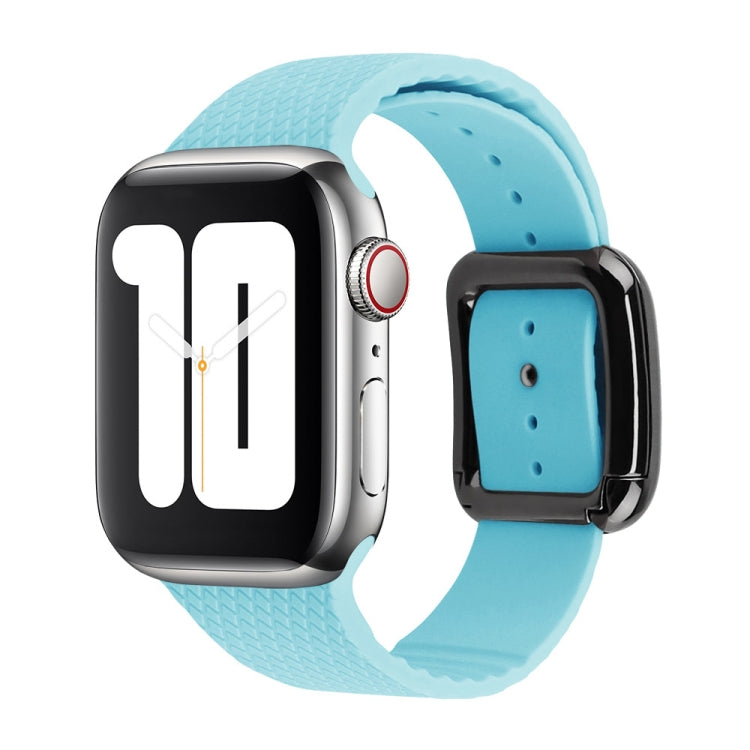 ブラックバックルシリコンウォッチバンド、Apple Watch Series 7 41mm / 6&SE&5&4 40mm / 3&2&1 38mm用