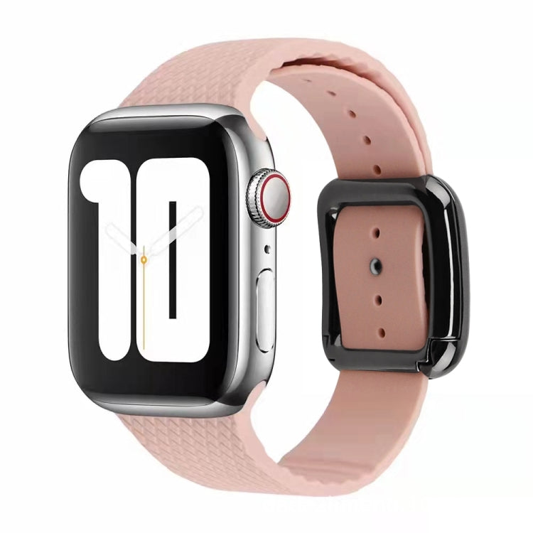 ブラックバックルシリコンウォッチバンド、Apple Watch Series 7 41mm / 6&SE&5&4 40mm / 3&2&1 38mm用